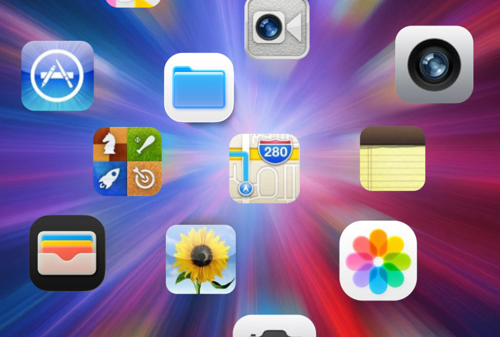 Evolución de los iconos de iOS a lo largo de 17 años