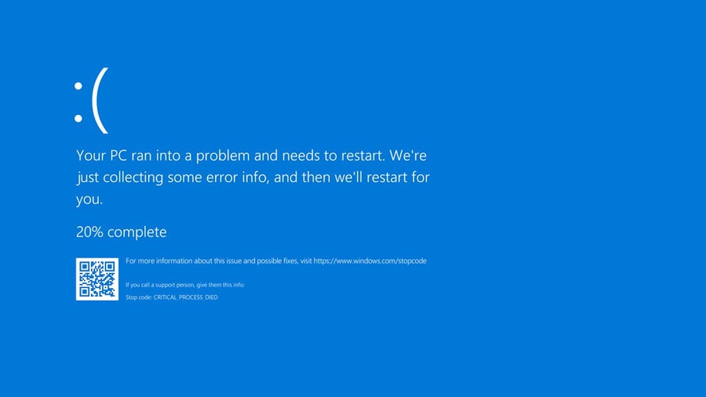 La «pantalla azul de la muerte» de Windows será negra
