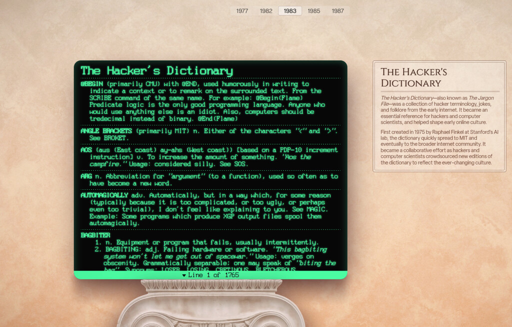 Explora la evolución de Internet con Internet Artifacts