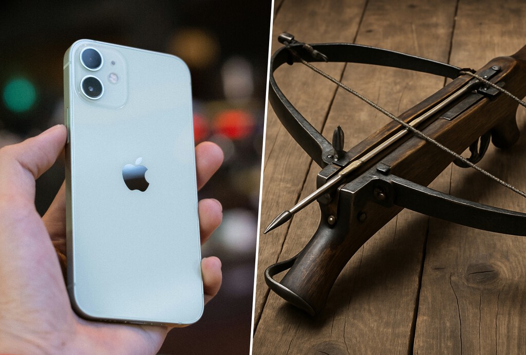 iPhone 12 mini salva a turista al detener flecha de ballesta