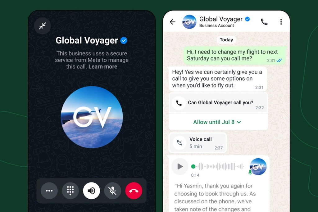 WhatsApp permitirá llamadas de empresas con control de spam