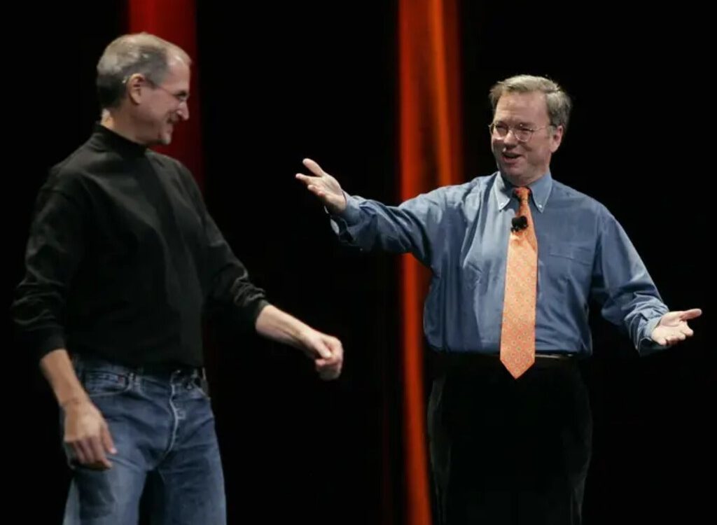 Steve Jobs y Eric Schmidt: de aliados a rivales en Silicon Valley