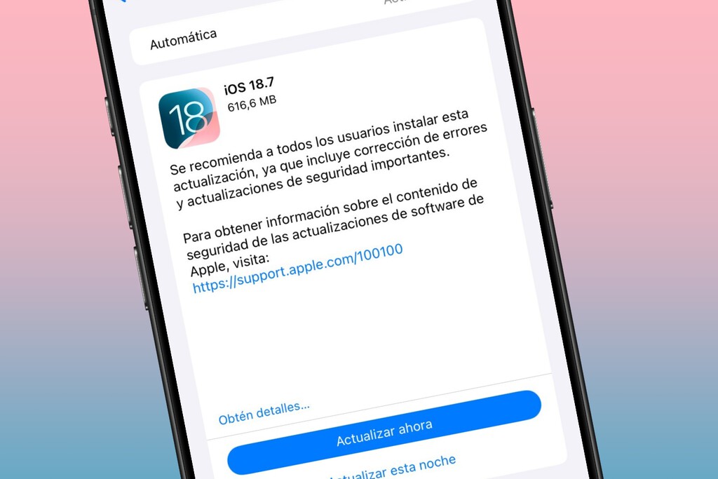 Apple lanza iOS 18.7 para dispositivos no compatibles con iOS 26